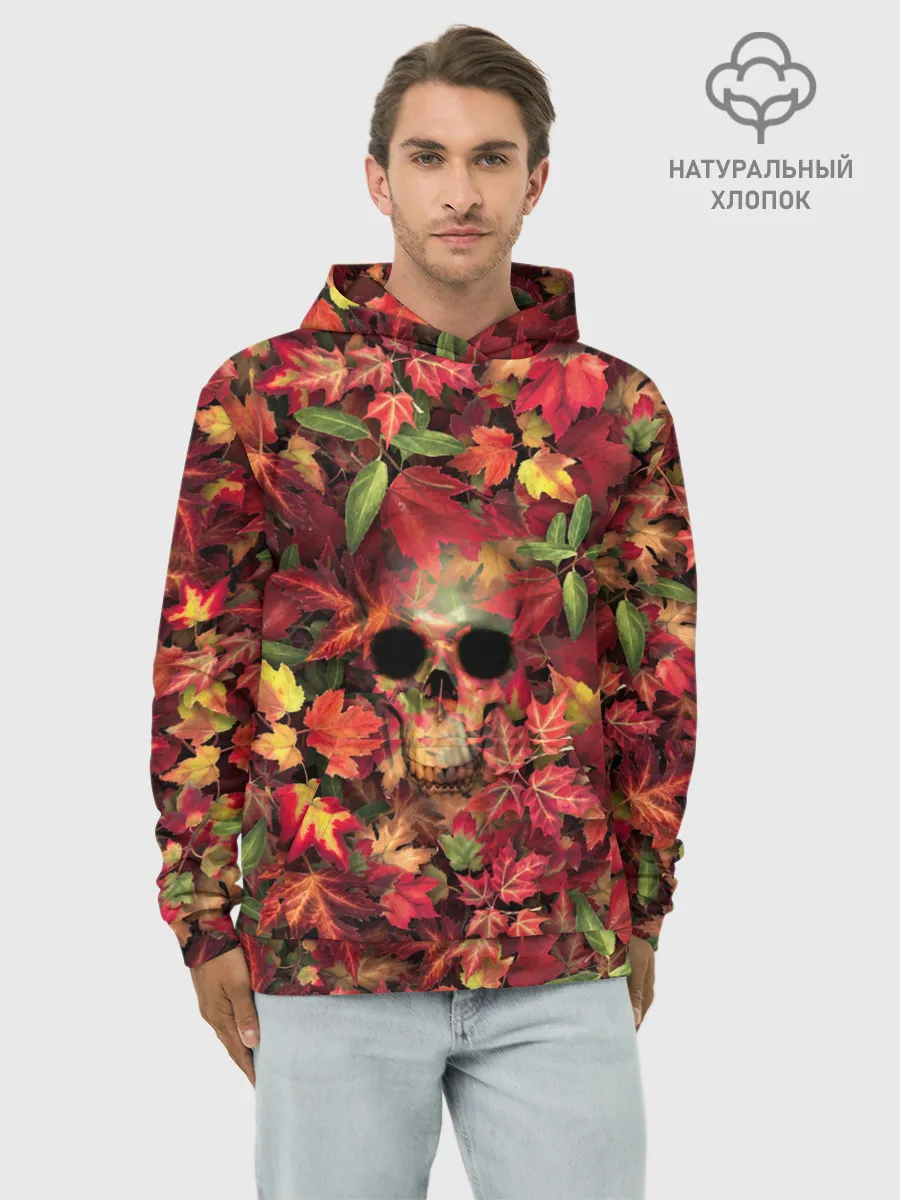 Худи мужской база хлопок / Осенний череп