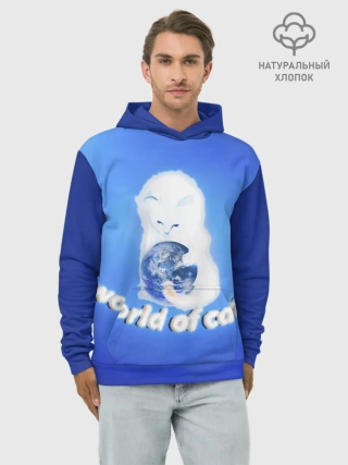 Худи мужской база хлопок / World of Cats