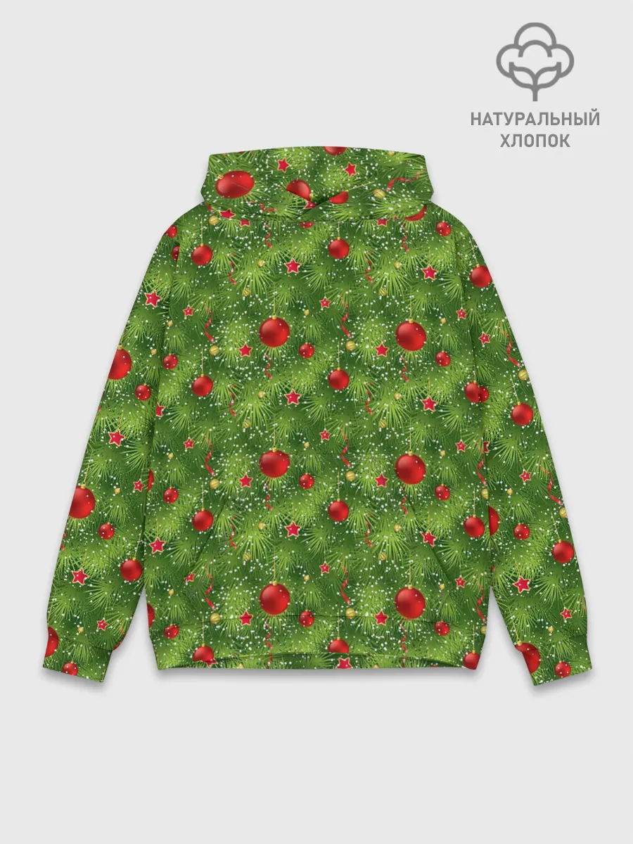 Худи мужской база хлопок / Зелёная Ёлка