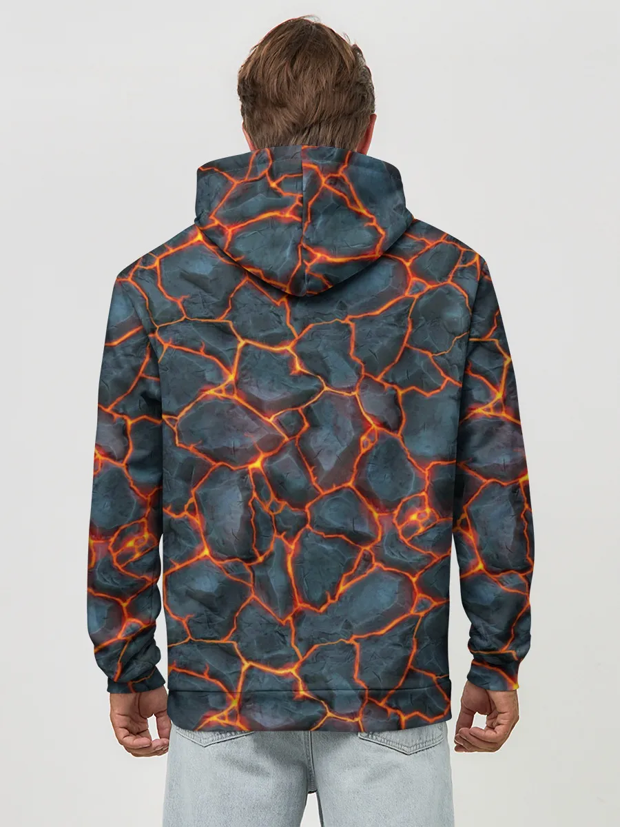 Худи мужской база хлопок / неоновая магма