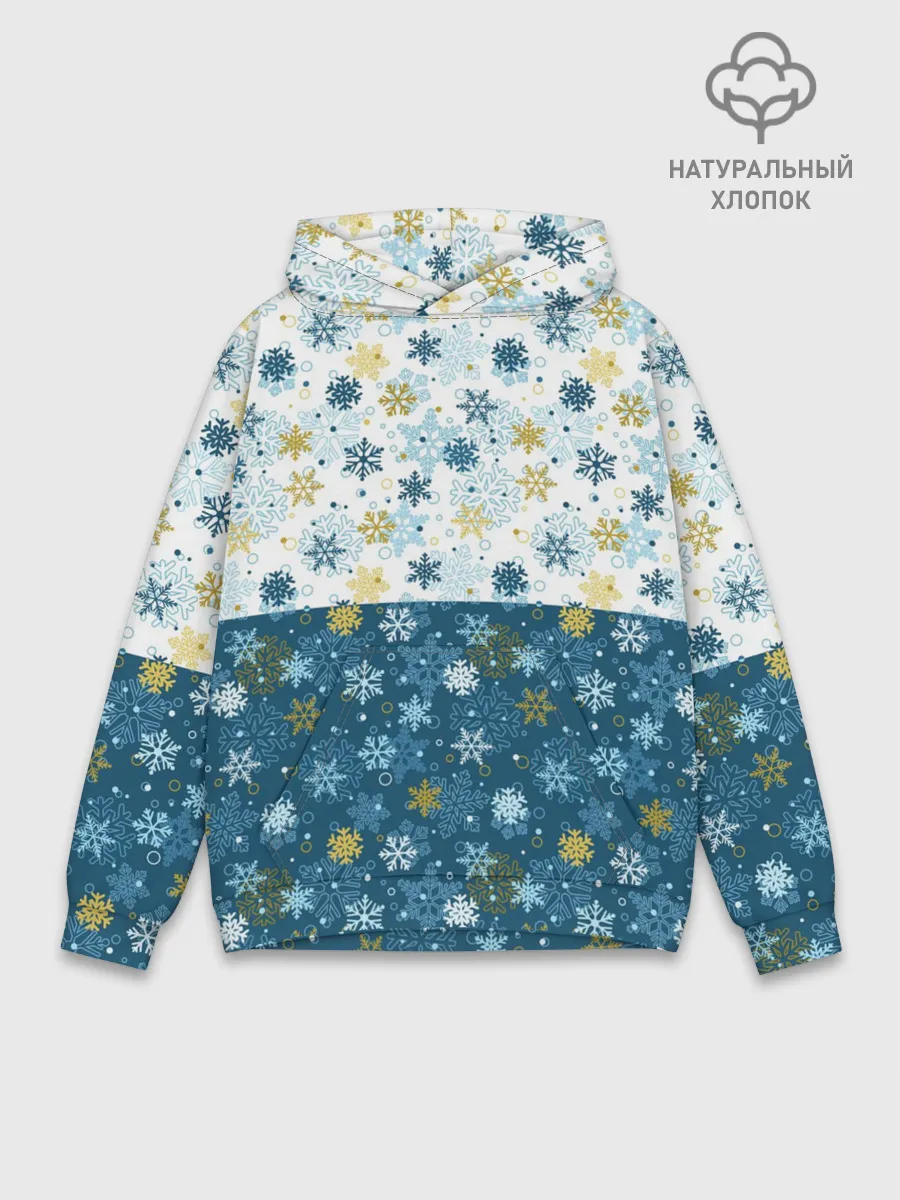 Худи мужской база хлопок / Падают Снежинки