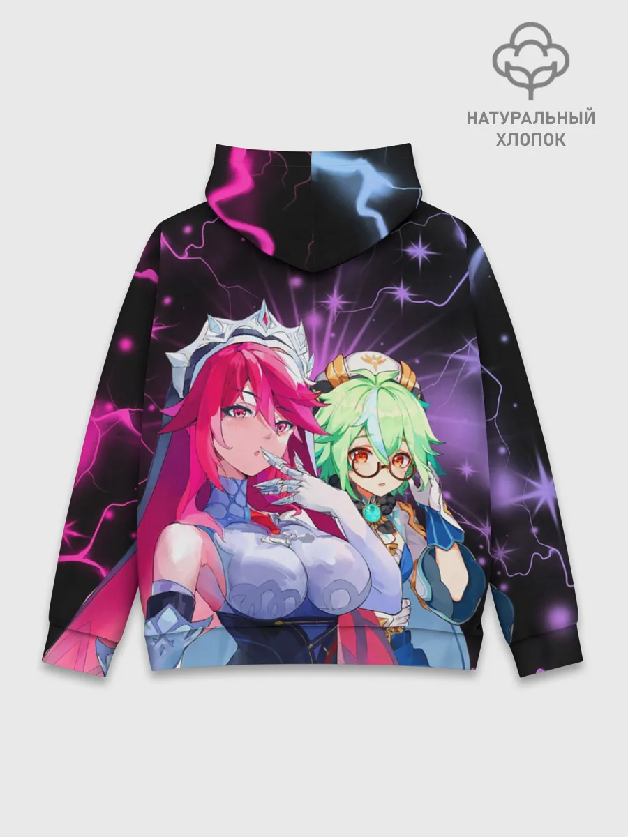 Худи мужской база хлопок / Розария и Сахароза, Genshin Impact
