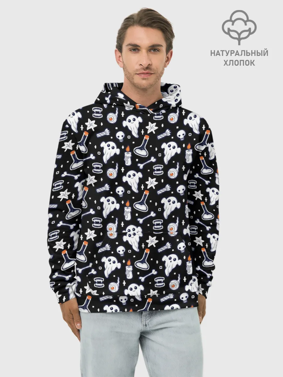 Худи мужской база хлопок / Patern Halloween 2