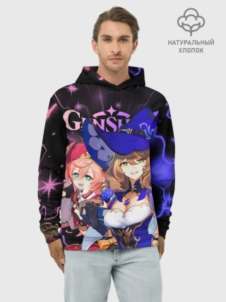 Худи мужской база хлопок / Янь Фэй и Лиза, Genshin Impact