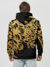Худи мужской база хлопок / Золотые цветы на белом