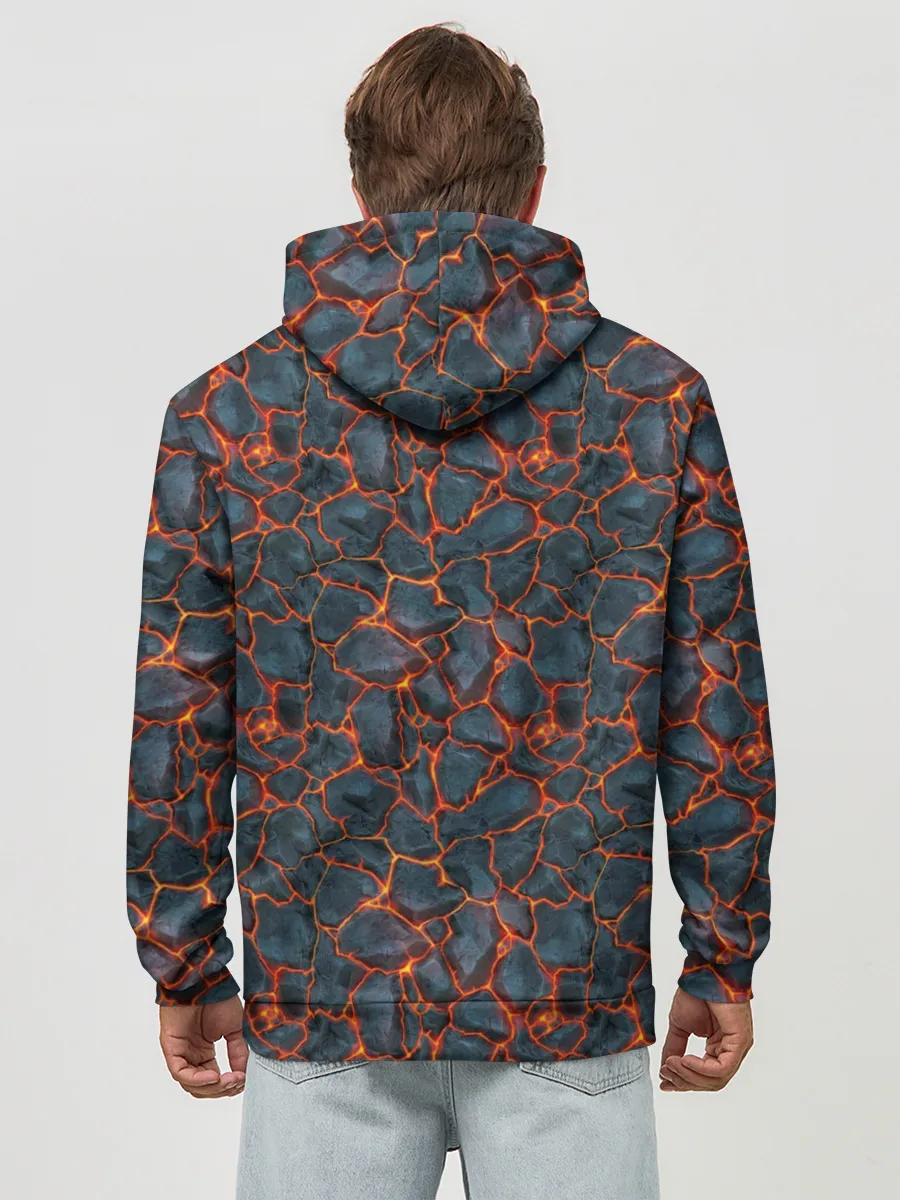 Худи мужской база хлопок / неоновая лава