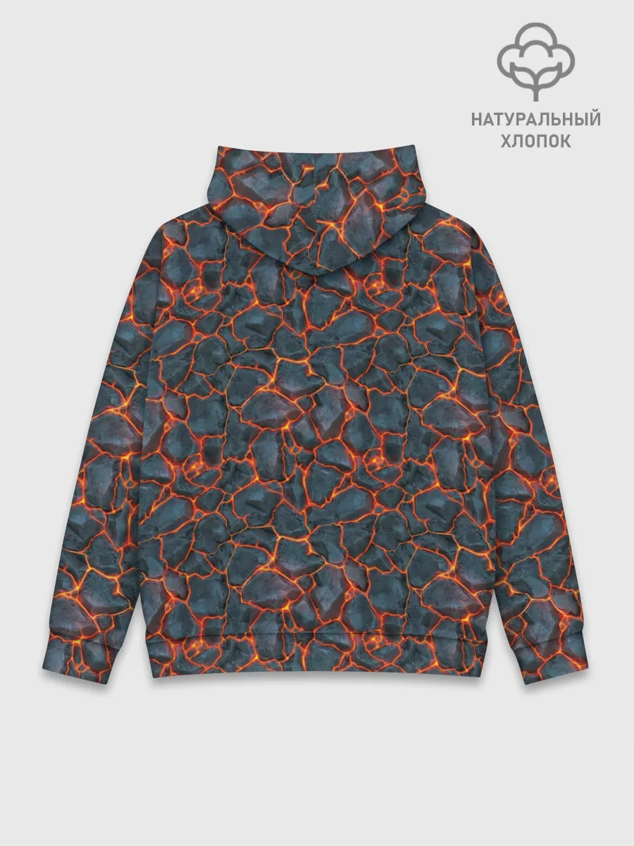 Худи мужской база хлопок / неоновая лава