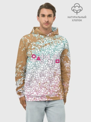 Худи мужской база хлопок / Лого / Игра в кальмара