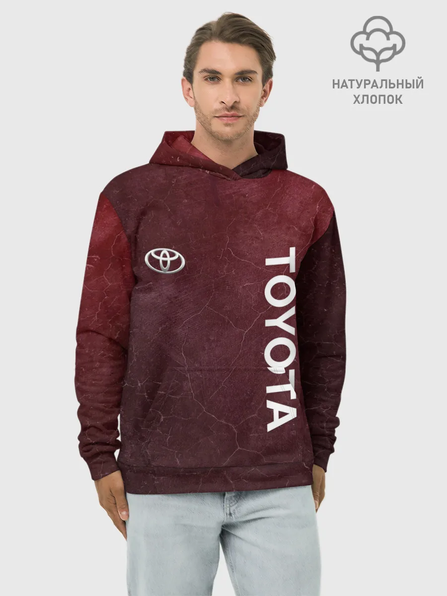 Худи мужской база хлопок / TOYOTA | RED GRUNGE