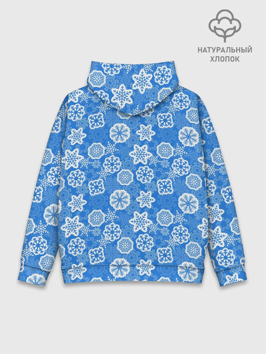 Худи мужской база хлопок / Снежные Новогодние Узоры