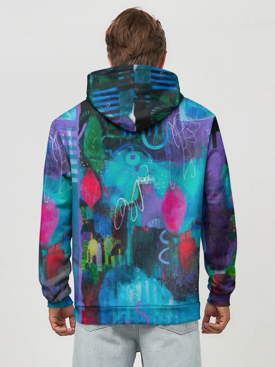 Худи мужской база хлопок / Морская глубина