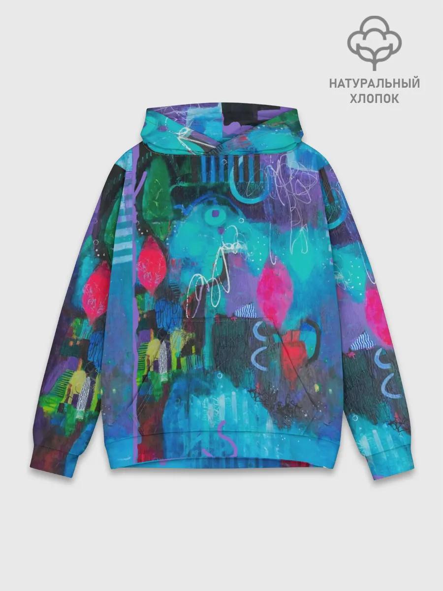 Худи мужской база хлопок / Морская глубина