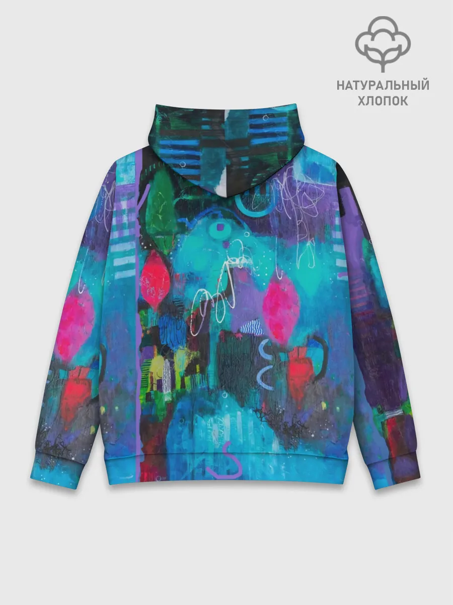 Худи мужской база хлопок / Морская глубина