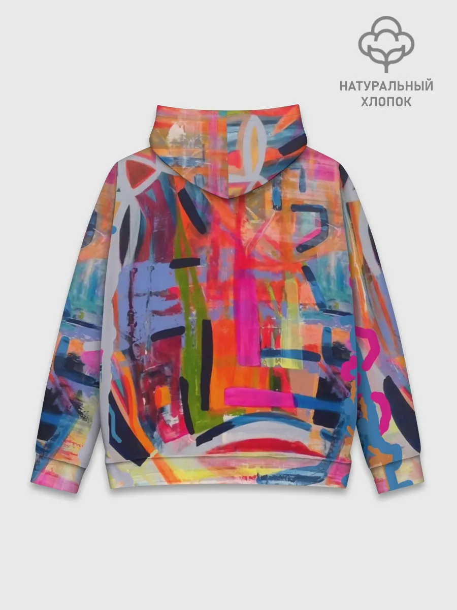 Худи мужской база хлопок / Абстракция из полос