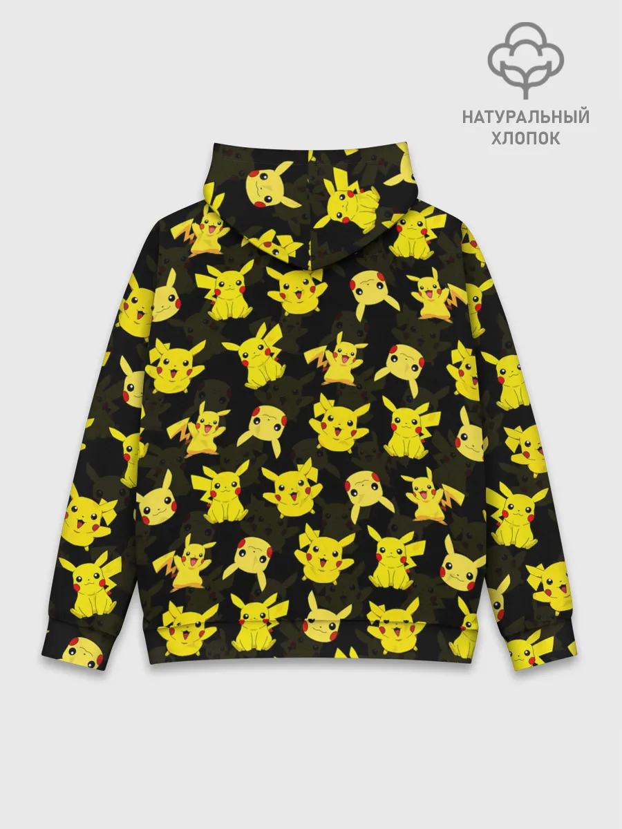 Худи мужской база хлопок / ПИКАЧУ ПАТТЕРН / PIKA PIKACHU /