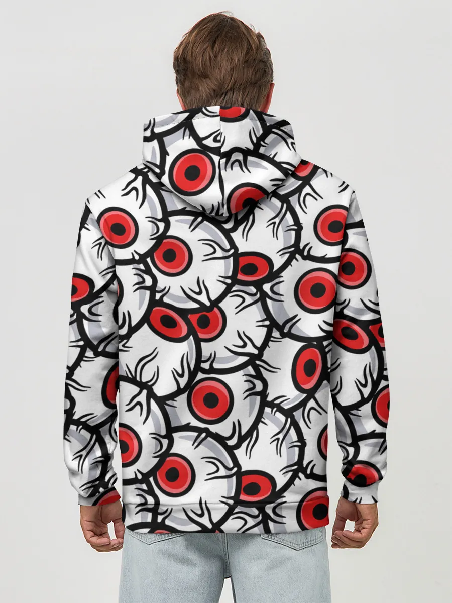 Худи мужской база хлопок / HALLOWEEN EYES / ХЕЛЛОУИН ГЛАЗА