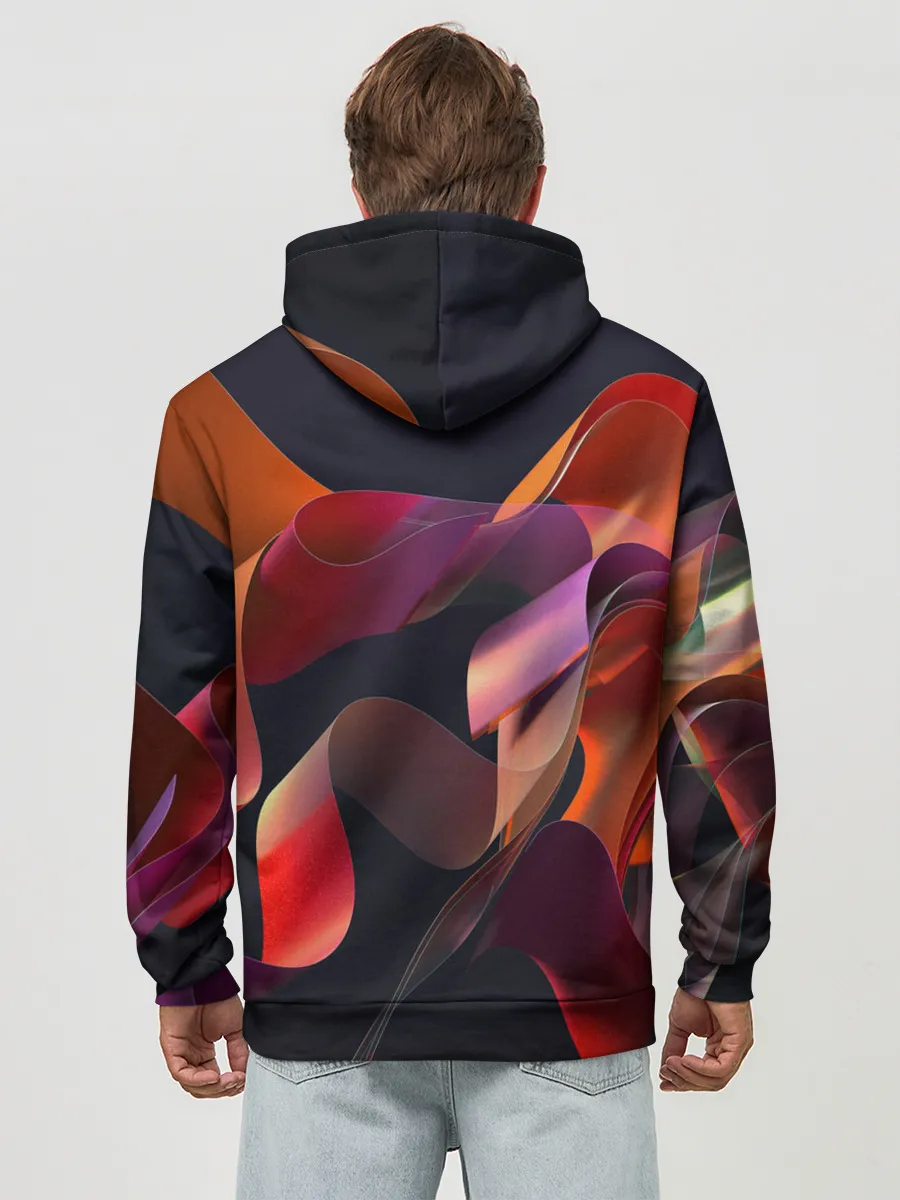 Худи мужской база хлопок / Абстрактные ленты