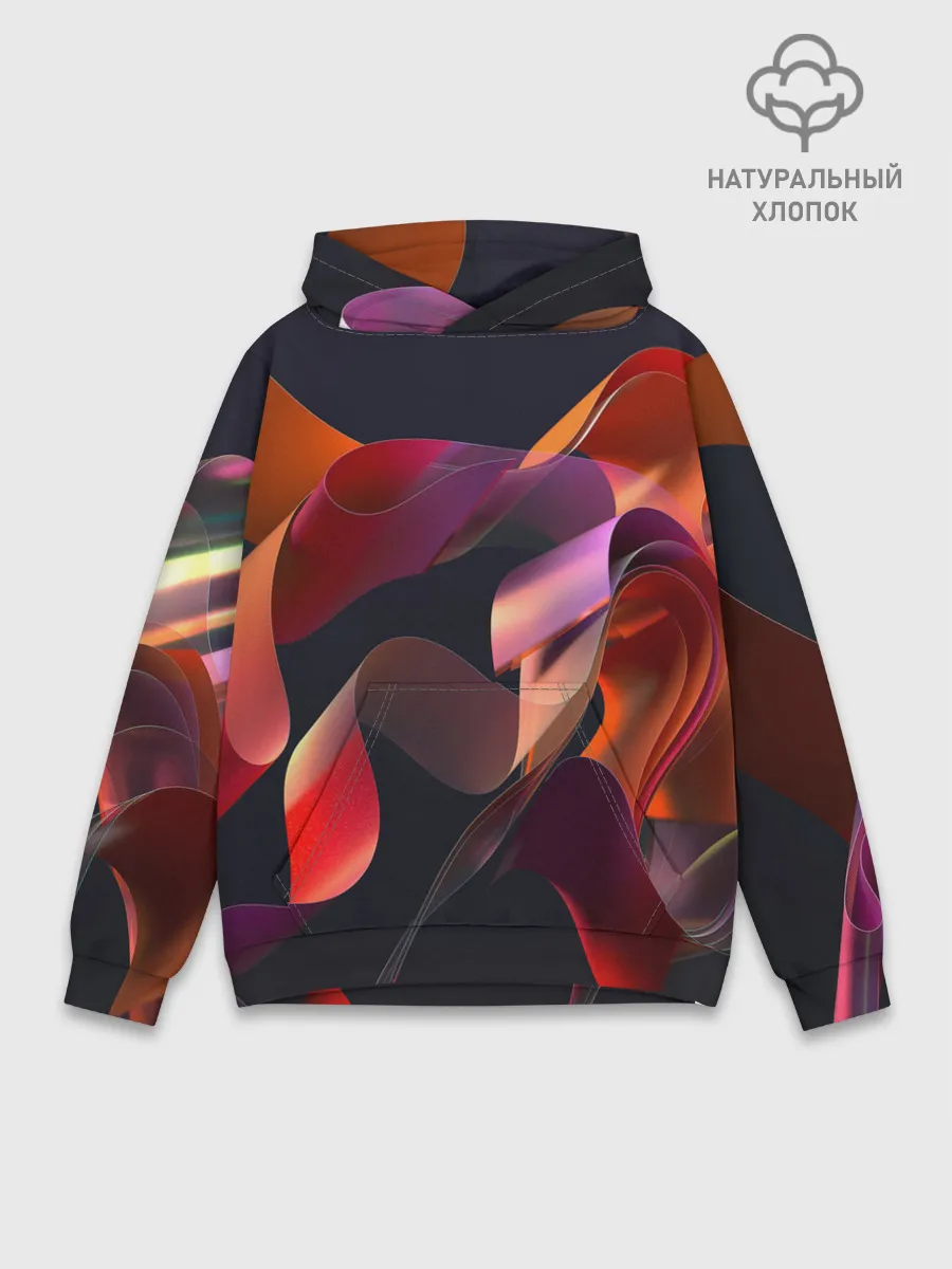 Худи мужской база хлопок / Абстрактные ленты