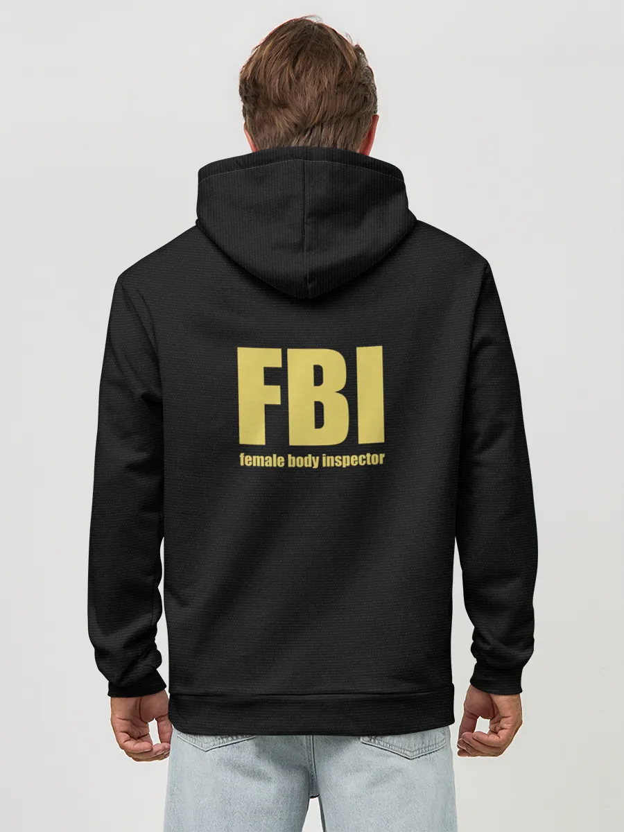 Худи мужской база хлопок / FBI. Female Body Inspector.