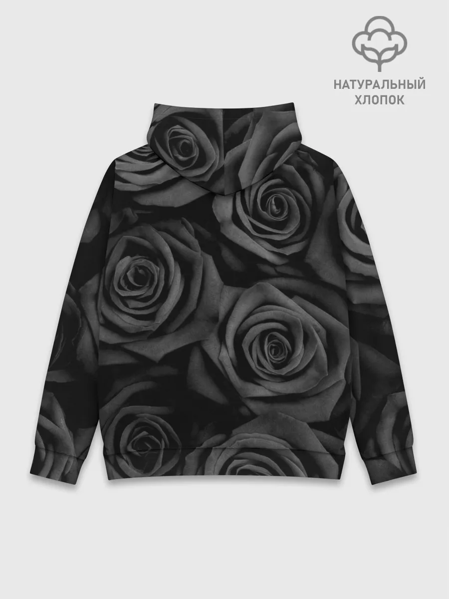 Худи мужской база хлопок / Черные розы