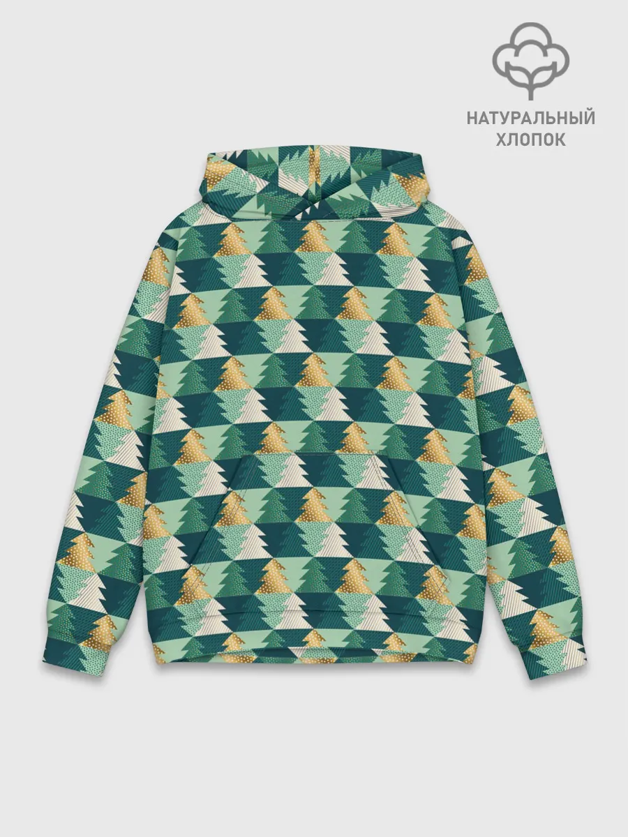 Худи мужской база хлопок / Ёлочный Дизайн