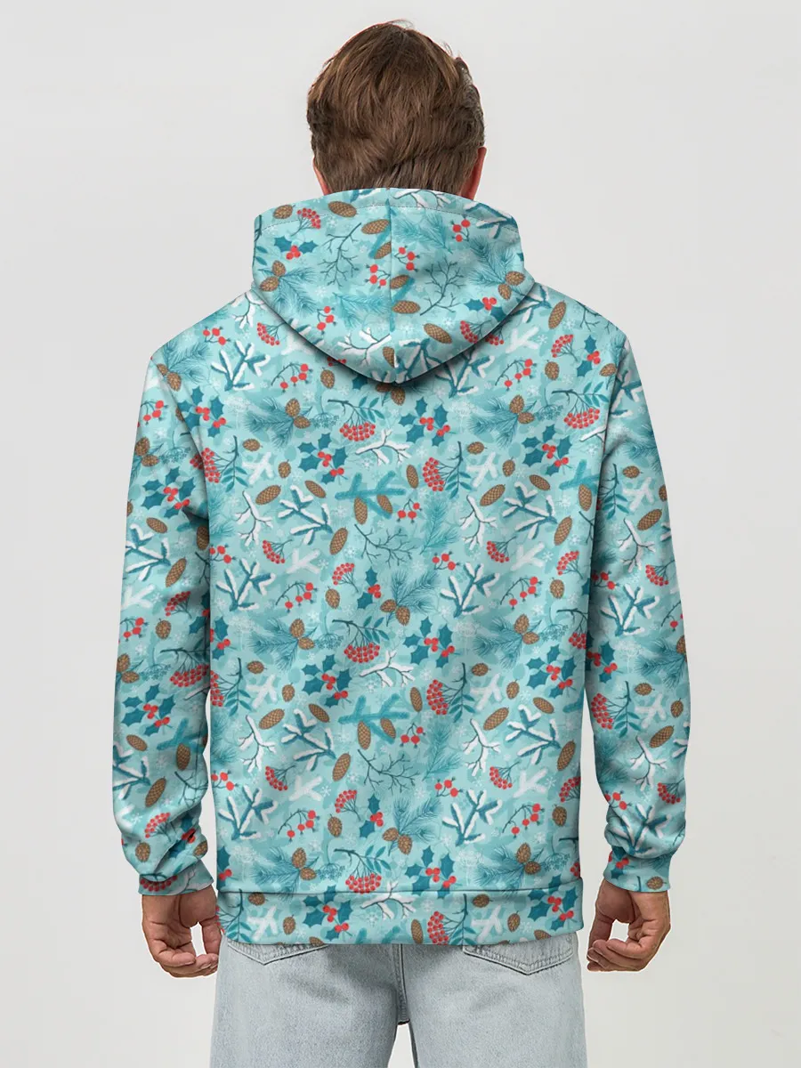 Худи мужской база хлопок / Зимний Лесной Пейзаж