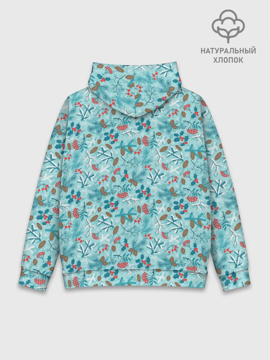 Худи мужской база хлопок / Зимний Лесной Пейзаж