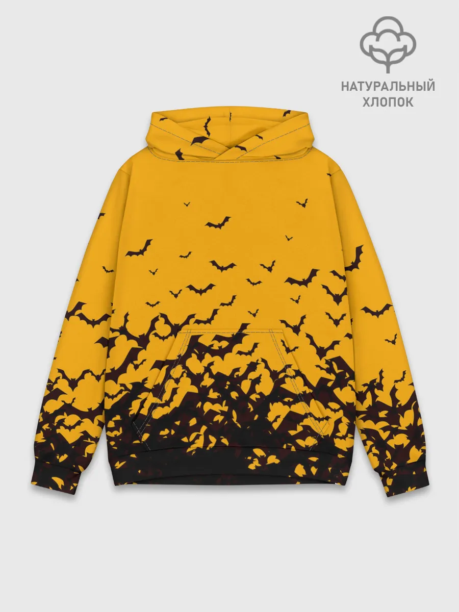 Худи мужской база хлопок / ХЕЛЛОУИНСКИЕ ЛЕТУЧИЕ МЫШИ