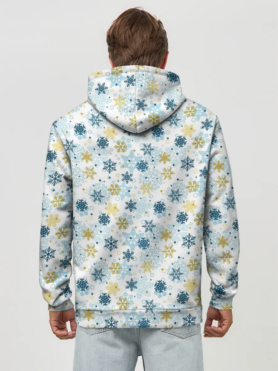 Худи мужской база хлопок / Снежинки Кружатся