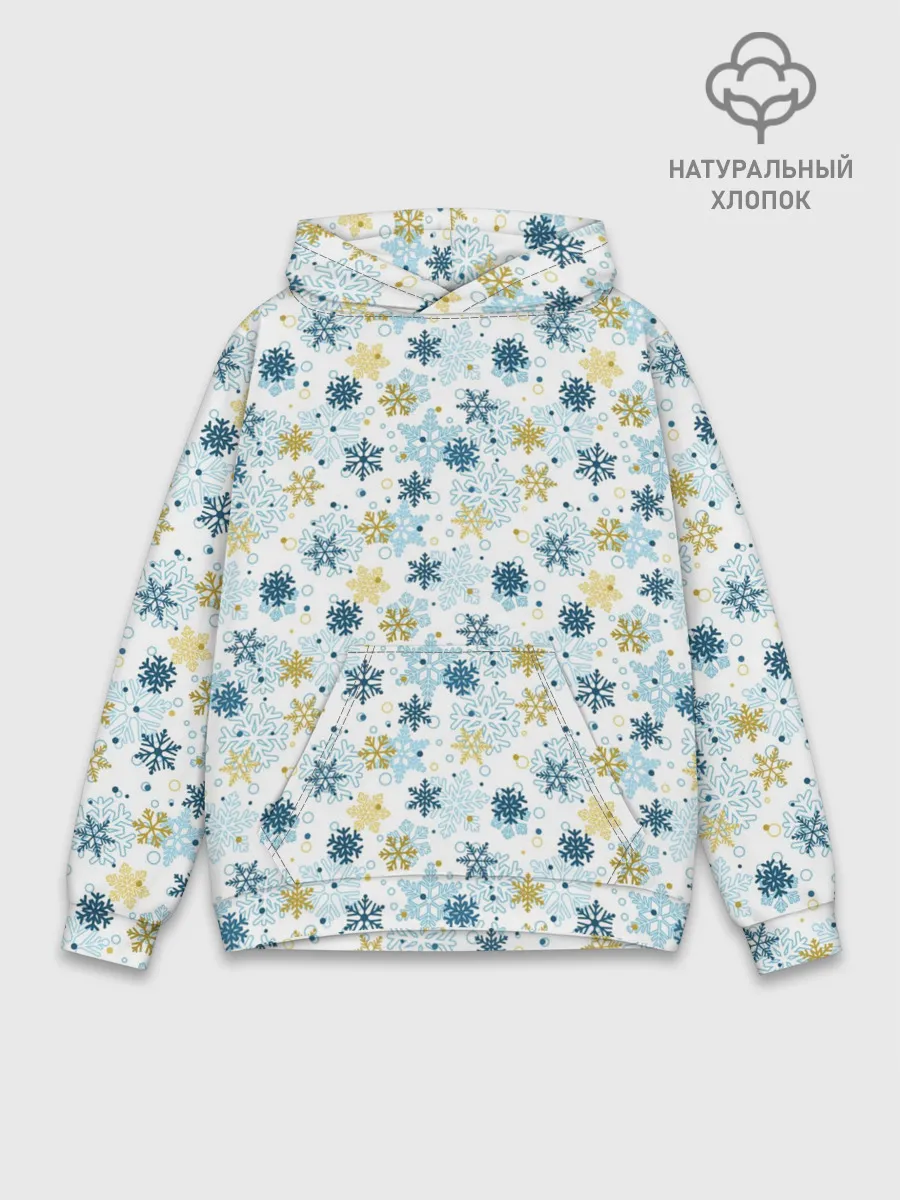 Худи мужской база хлопок / Снежинки Кружатся