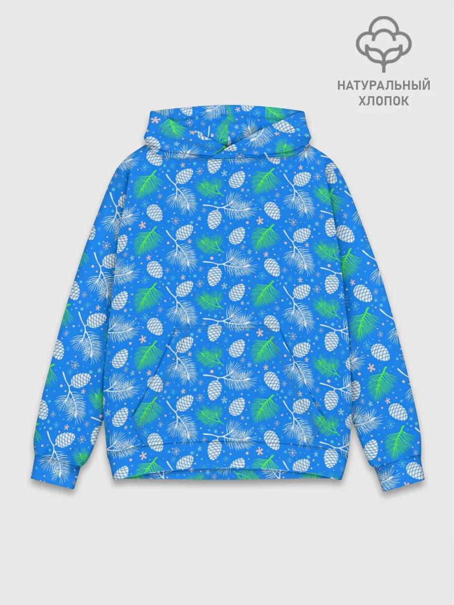 Худи мужской база хлопок / Шишки-Ёлочки