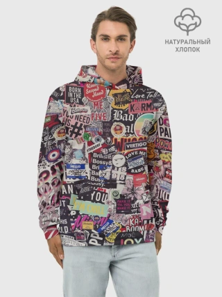 Худи мужской база хлопок / Набор Стикеров
