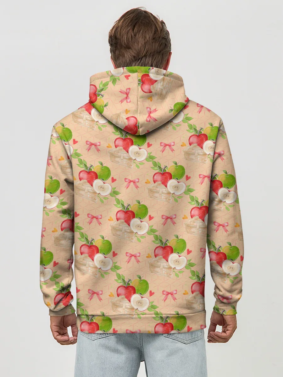 Худи мужской база хлопок / Яблоки паттерн