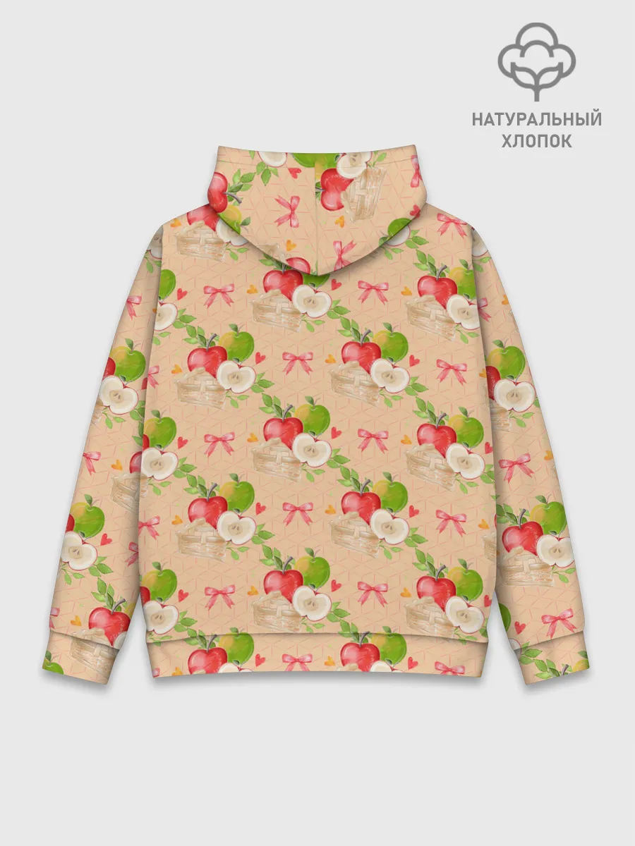 Худи мужской база хлопок / Яблоки паттерн