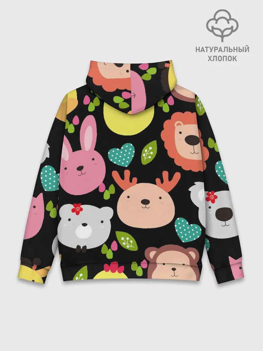 Худи мужской база хлопок / Головы милых животных