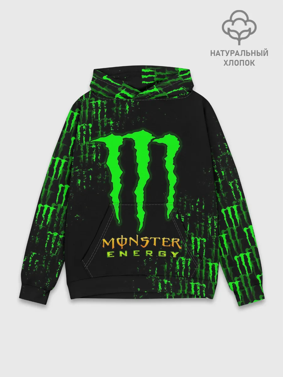 Худи мужской база хлопок / MONSTER ENERGY NEON | МОНСТЕР НЕОН