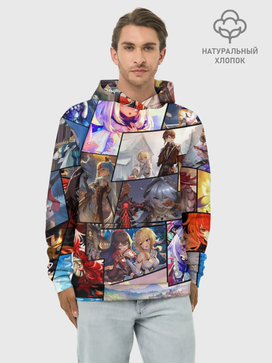 Худи мужской база хлопок / Геншин импакт, персонажи