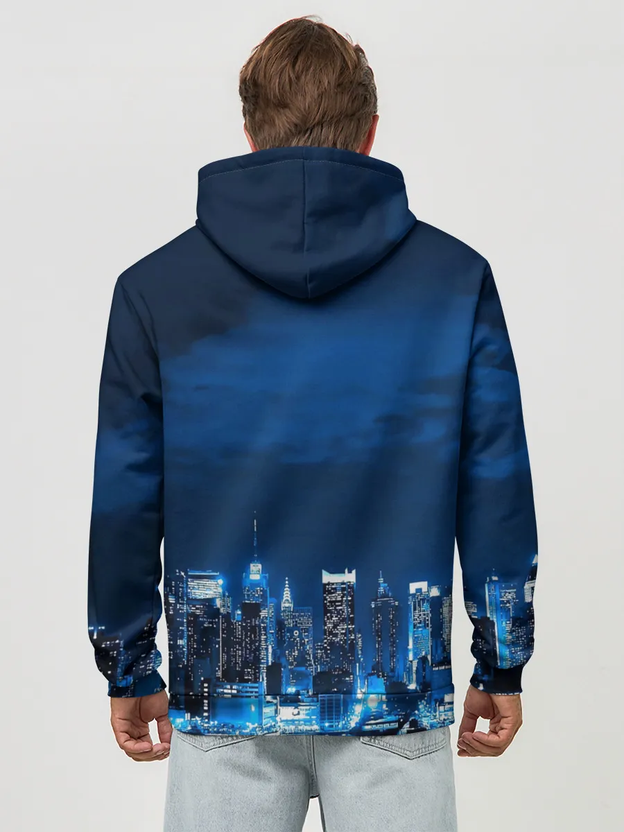 Худи мужской база хлопок / Группа Hollywood Undead ночной город