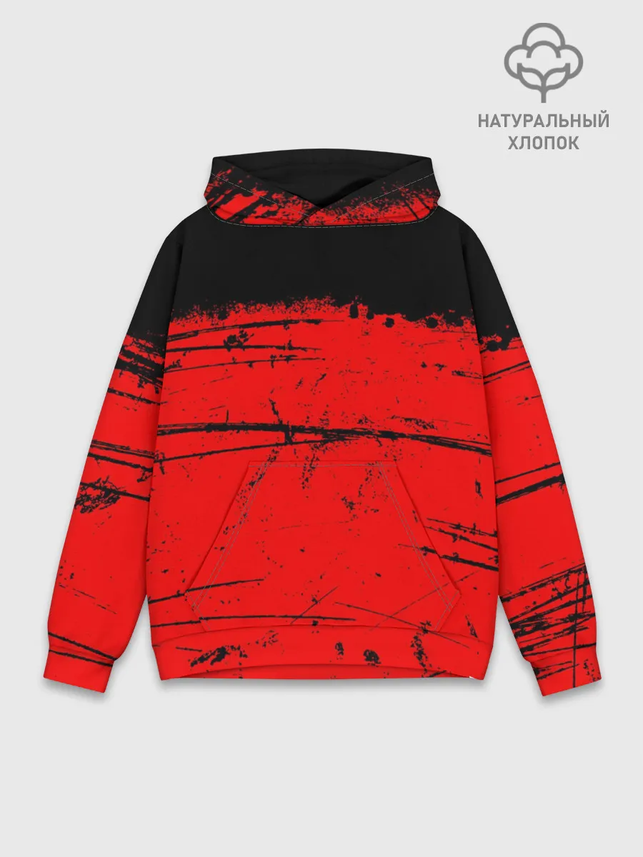 Худи мужской база хлопок / КРАСНЫЙ ГРАНЖ | RED GRUNGE