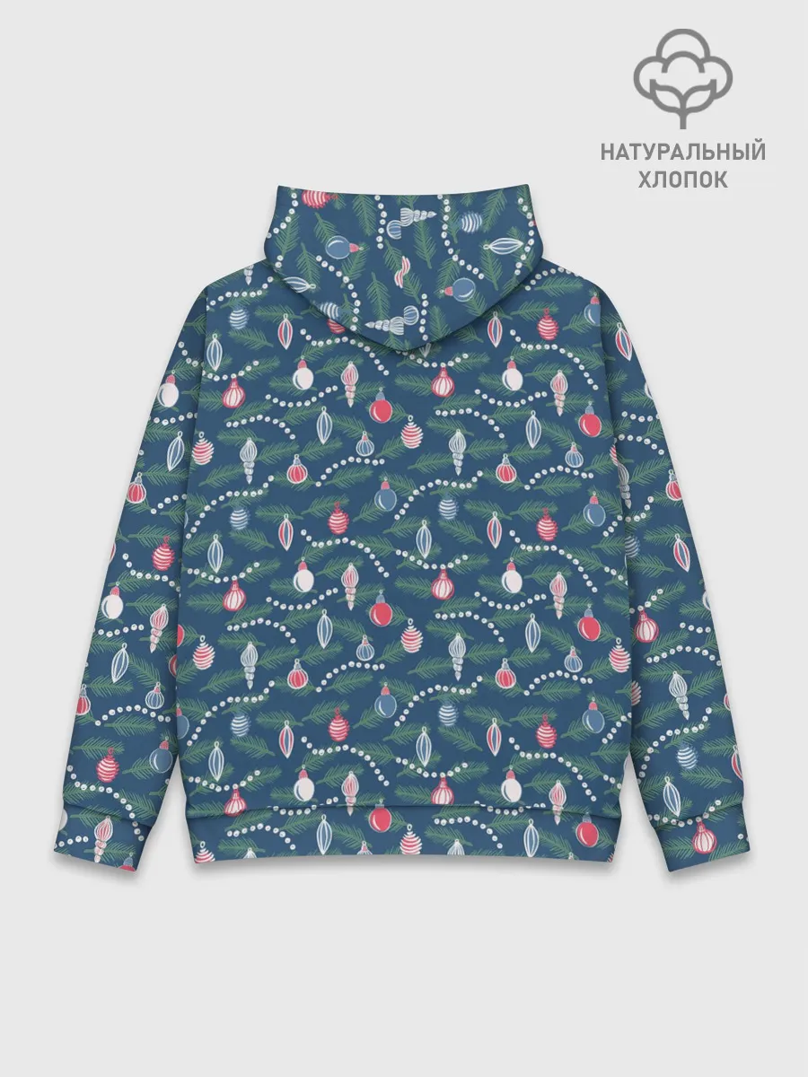 Худи мужской база хлопок / Новогодняя Ёлка