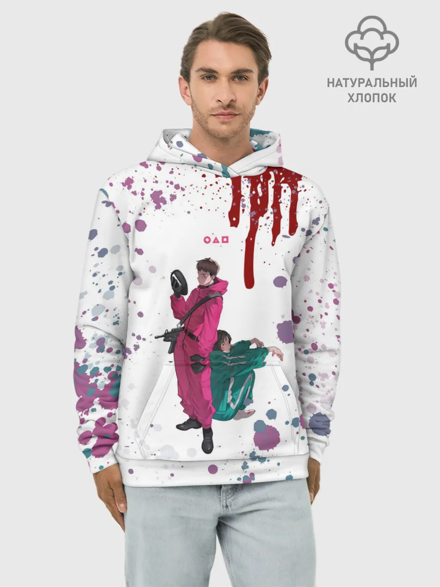 Худи мужской база хлопок / SQUID GAME | ИГРА В КАЛЬМАРА