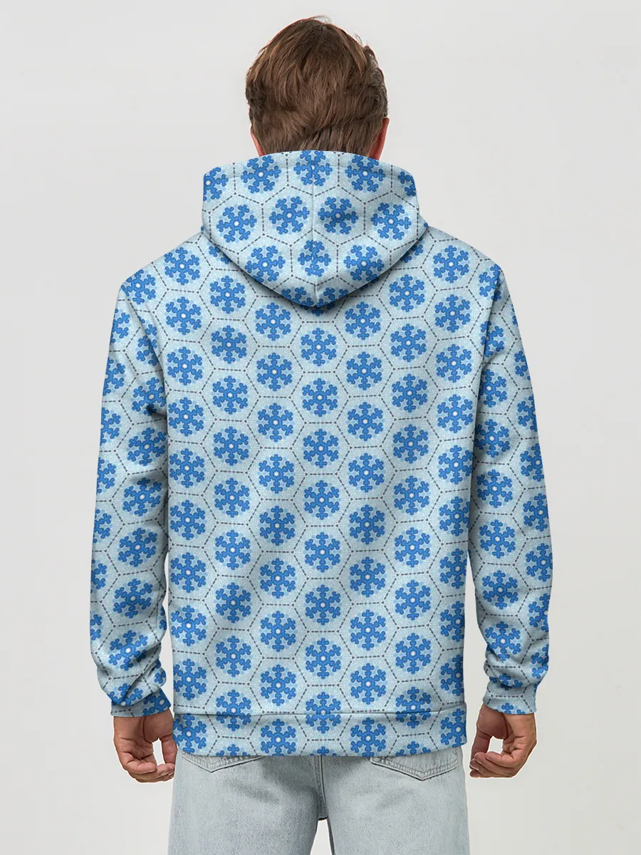 Худи мужской база хлопок / Снежинки