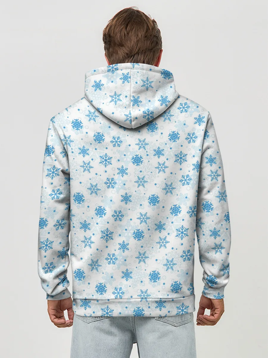Худи мужской база хлопок / Снежинки