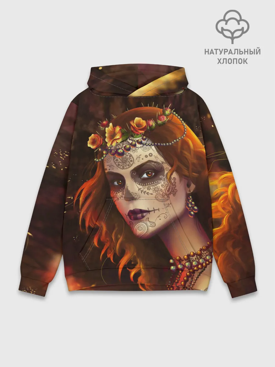 Худи мужской база хлопок / Рыжая Ведьма с розами