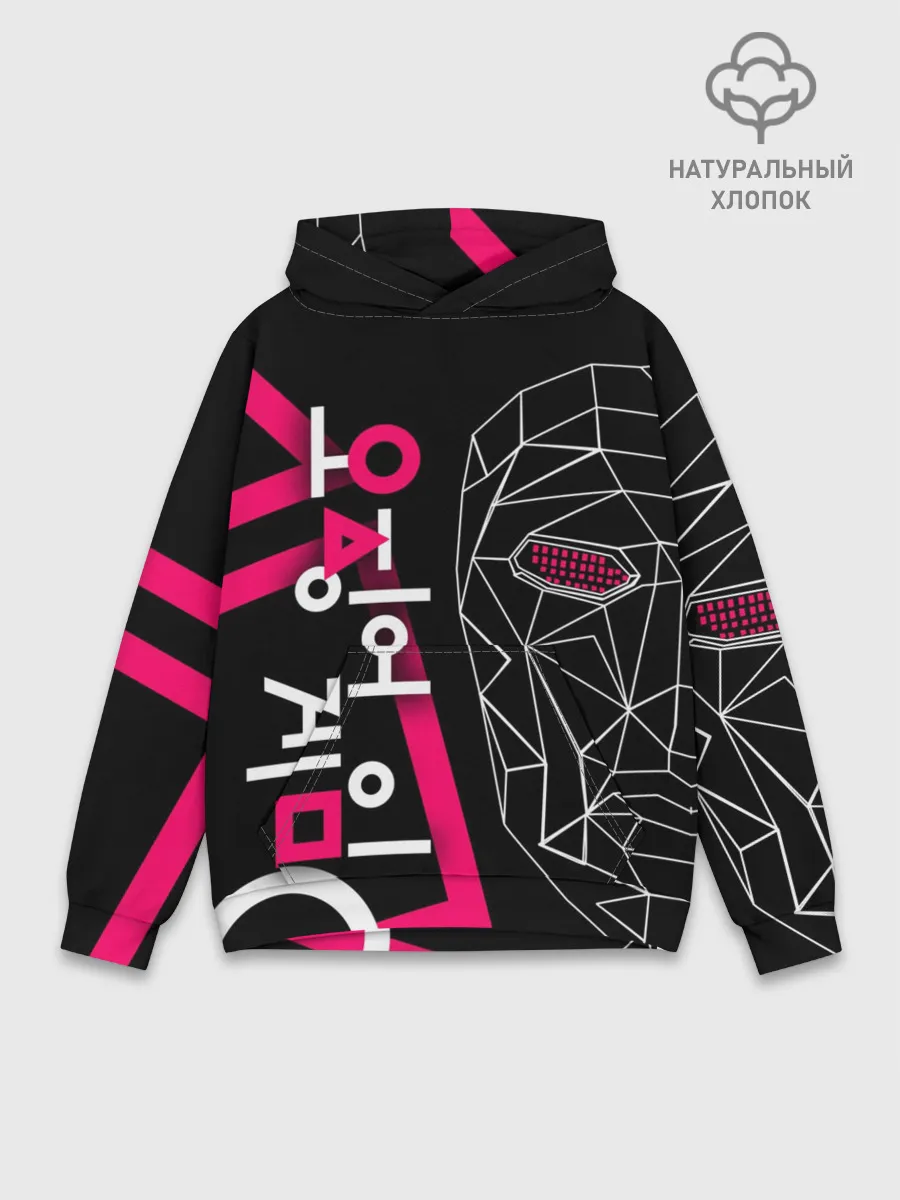 Худи мужской база хлопок / Игра в кальмара - маска Ведущего