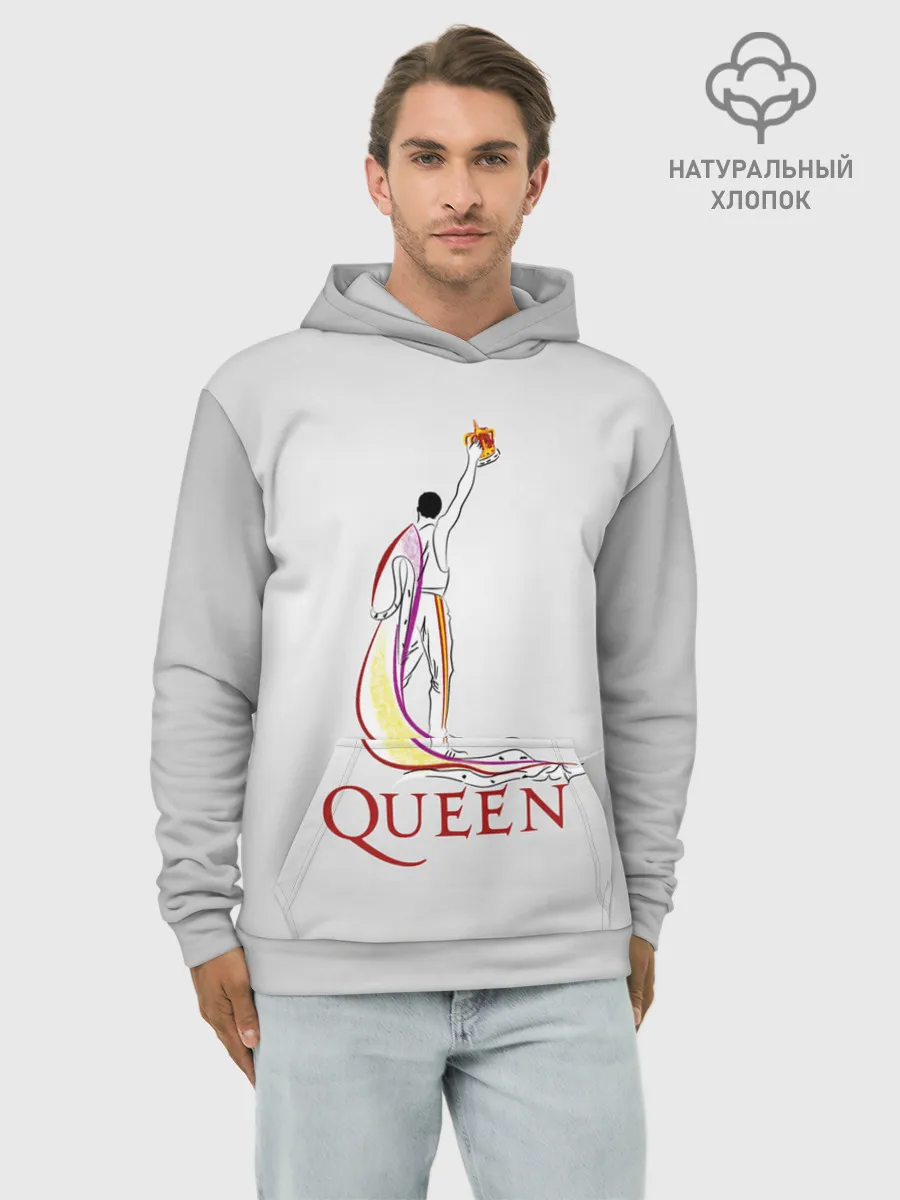 Худи мужской база хлопок / Фредди Меркьюри - Queen