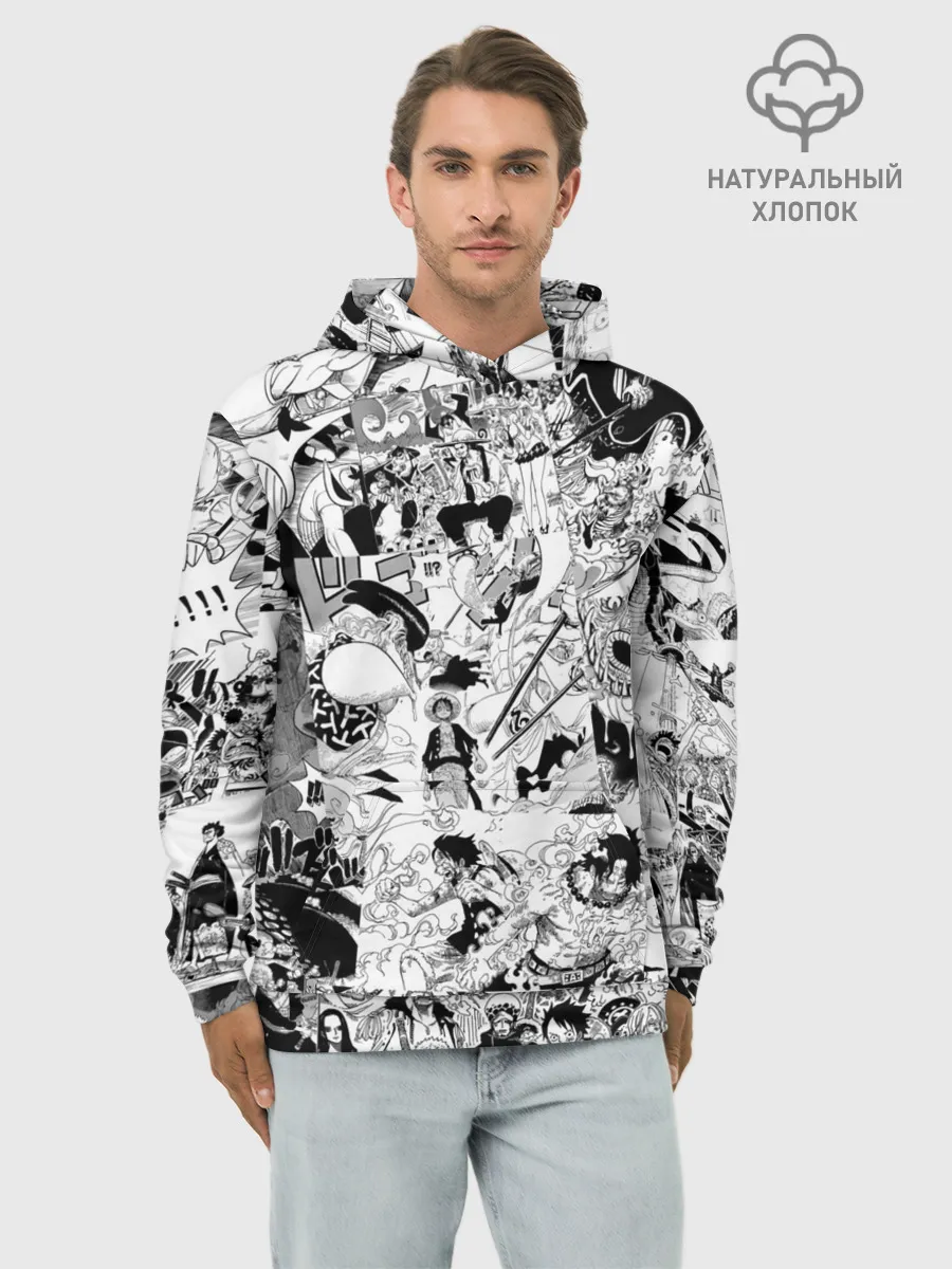 Худи мужской база хлопок / One Piece Манга страницы