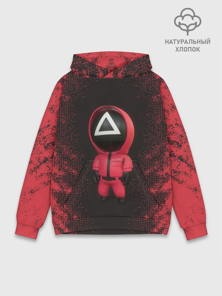 Худи мужской база хлопок / ИГРА В КАЛЬМАРА | СОТРУДНИК ТРЕУГОЛЬНИК