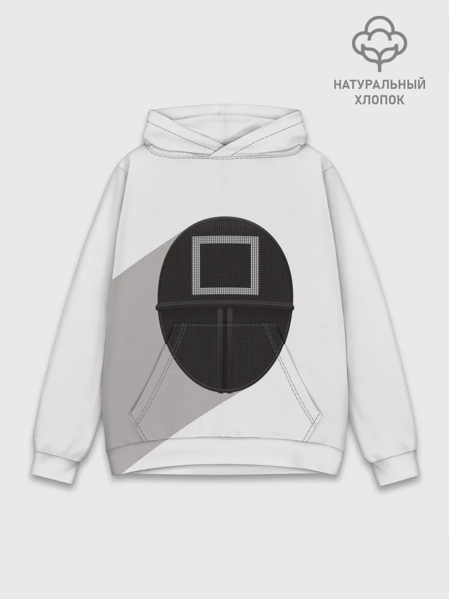 Худи мужской база хлопок / ИГРА В КАЛЬМАРА КВАДРАТ | SQUID GAME