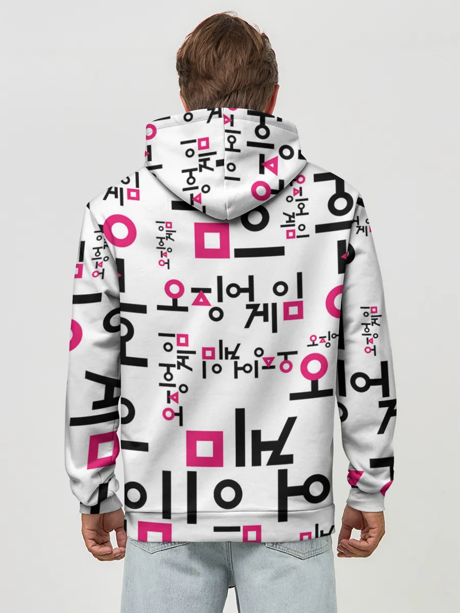 Худи мужской база хлопок / LOGO PATTERN | SQUID GAME